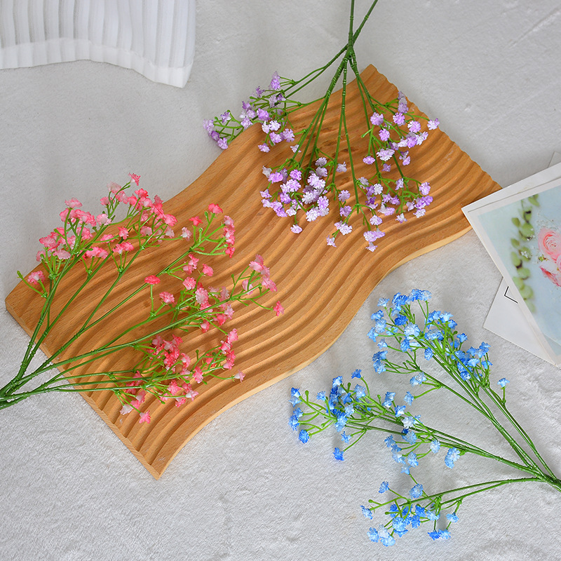 Simulación Gypsophila Un solo ramo de plástico Gypsophila Home Decoración de interiores Boda Flor simulada al por mayor