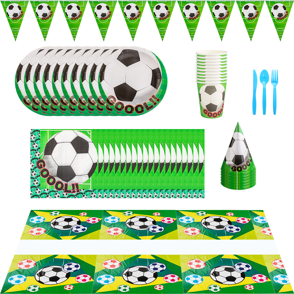 Nuevo Juego de Decoración para Fiestas Infantiles con Diseño de Fútbol, Ideal para Cumpleaños y Festividades, Venta Caliente del Fabricante