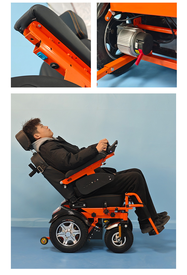 Manufacturer's Little Cyclone Electric Wheelchair for the Elderly and Disabled, Foldable, Multifunctional, Suitable for Lying down and Sitting, Home-Use Mobility Aid for Seniors