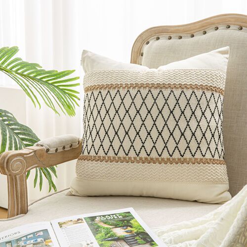 New Cotton Linen Bohemian Throw Pillow Cross-border Waist Pillow Cushion Sofa Office Bestselling Throw Pillow Case