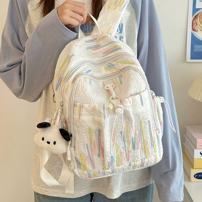 High quality fresh backpack, small design capacious school bag for leisure, for students
