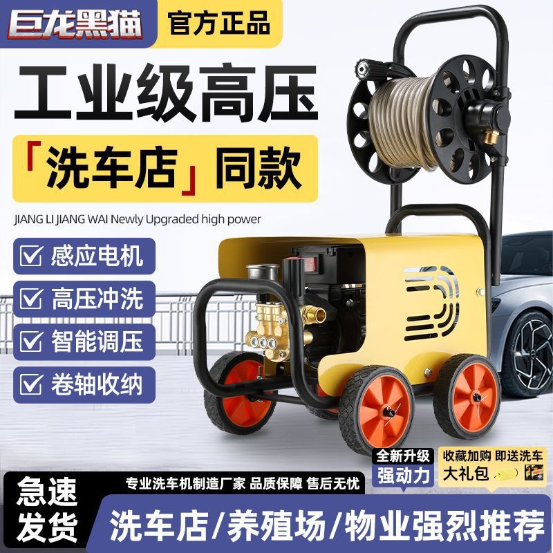 Julong Black Cat High-Pressure Car Washer 220V Household Cleaning Machine High-Power Farm Washing and Car Washing Pump