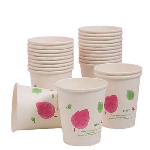 50 disposable paper cups, thickened 250ml virgin wood pulp water cup, coffee juice, milk tea, hot drink cup wholesale