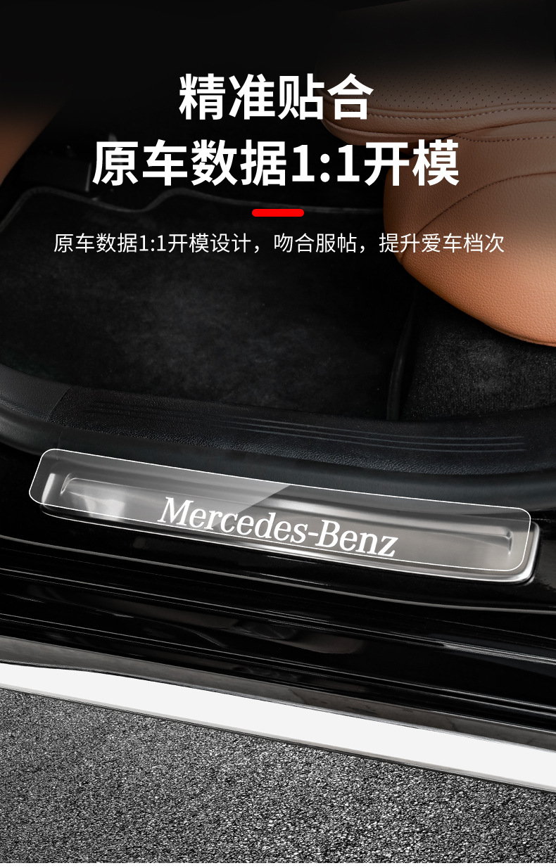 Suitable for the New Mercedes-Benz E-Class E300L/Glc260L/C260L/Gle Door Sill Strip Welcome Pedal Protection Film