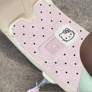 Cute cartoon Kitty polka dot silk loop carpet, electric car mat, waterproof, non-slip, easy to maintain, can be cut to size