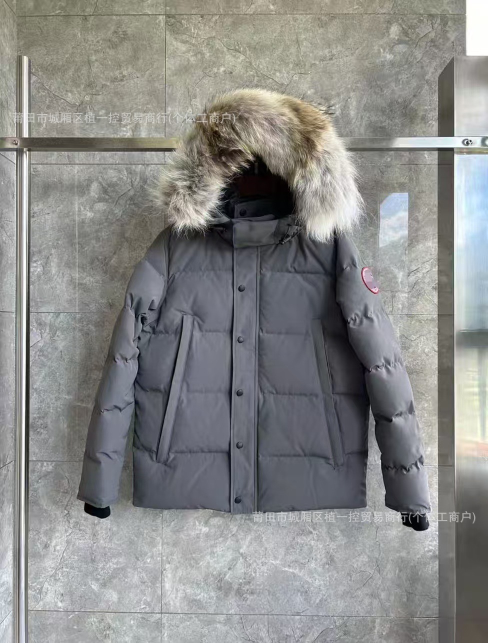Canada Goose Down Jacket Hooded Grey