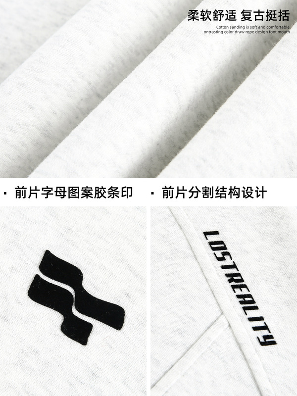 分割结构380g重磅廓形圆领卫衣男秋款撞色印花高街美式套头衫外套|undefined