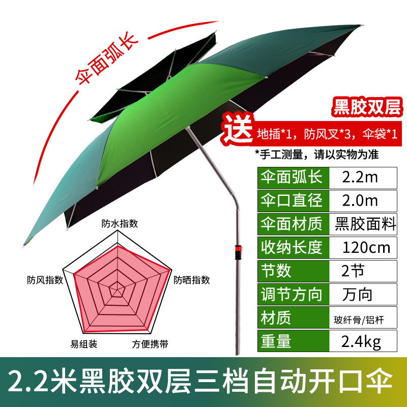 戴威营钓鱼伞大钓伞三折叠雨伞万向防晒防暴雨遮阳新款户外垂钓伞|undefined