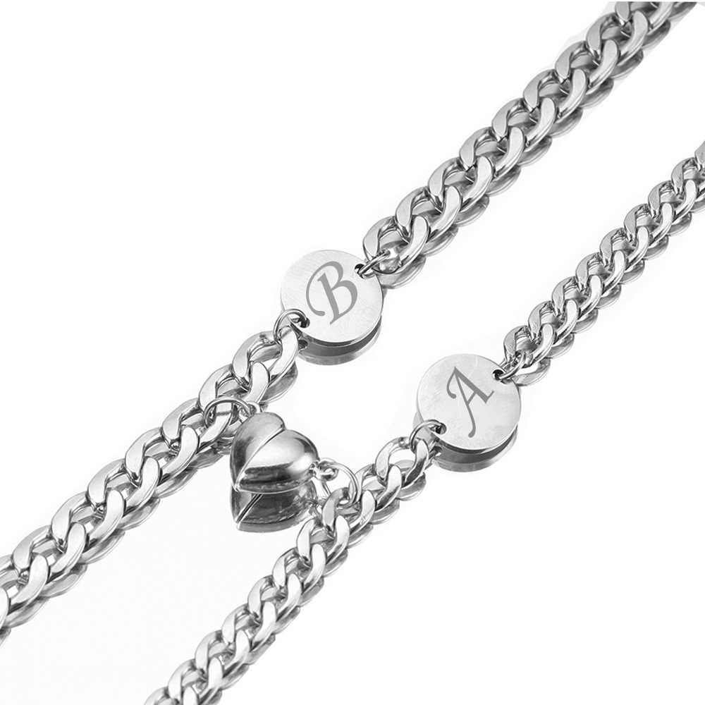 Titanium Steel Chain Material Vacation Classic Style Solid Color Titanium Steel Cuban Link Chain Curb Chain Bracelets In Bulk