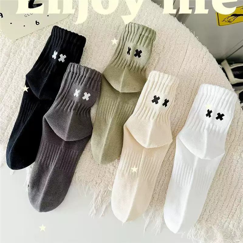 cityboy袜子男女ins潮刺绣XX中筒袜高街多巴胺美式腔调滑板短筒袜