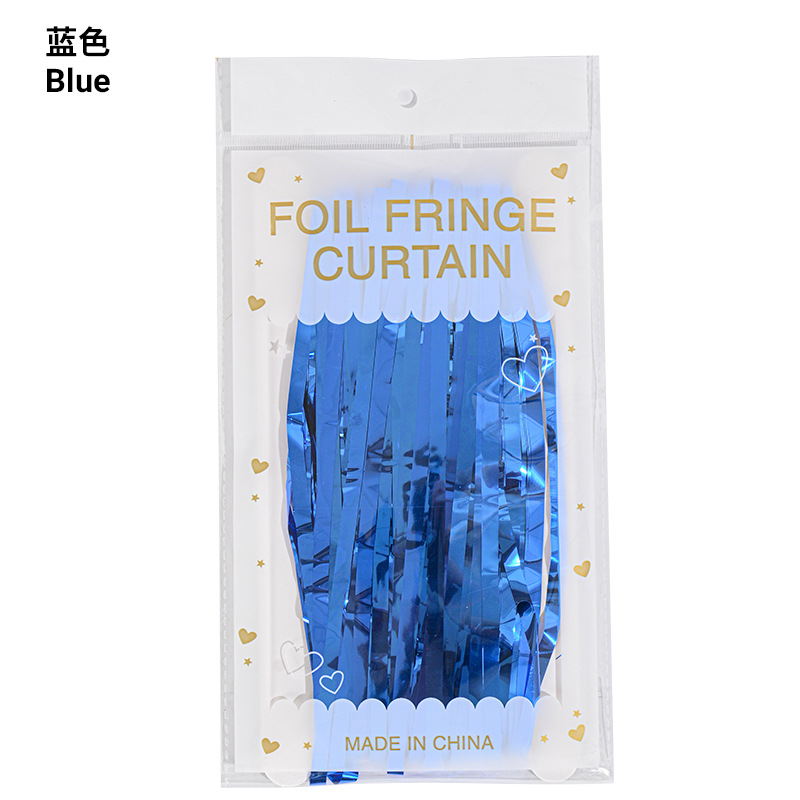 1*2 m cortina de seda de lluvia decoración de fiesta de cumpleaños pared de fondo borla dorada película de aluminio cortina de seda de lluvia fábrica al por mayor