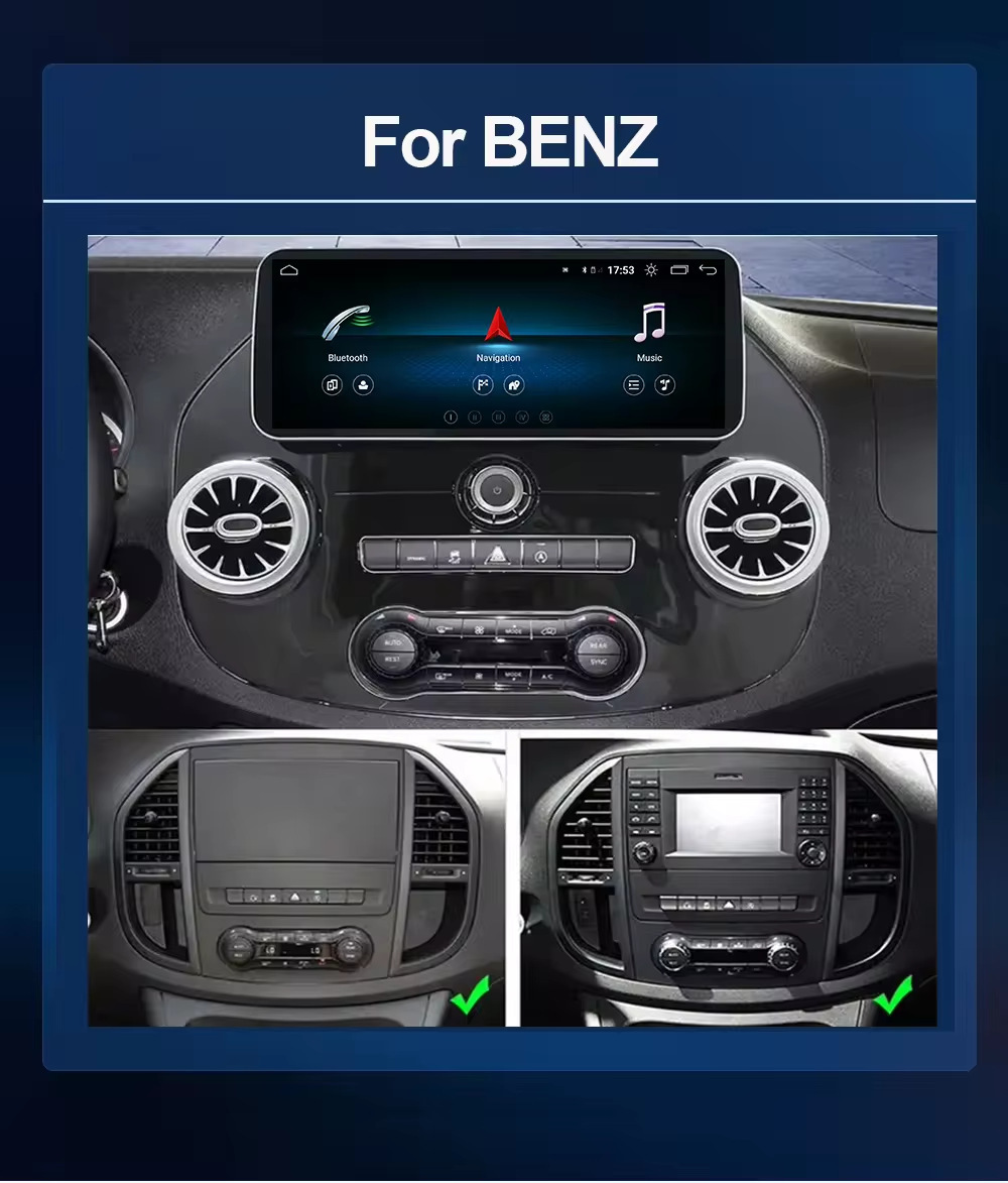 Suitable for 10-23 Mercedes-Benz Vito Dvd Mahogany Color Control Android Large Screen 360 Panoramic All-In-One Machine Carplay