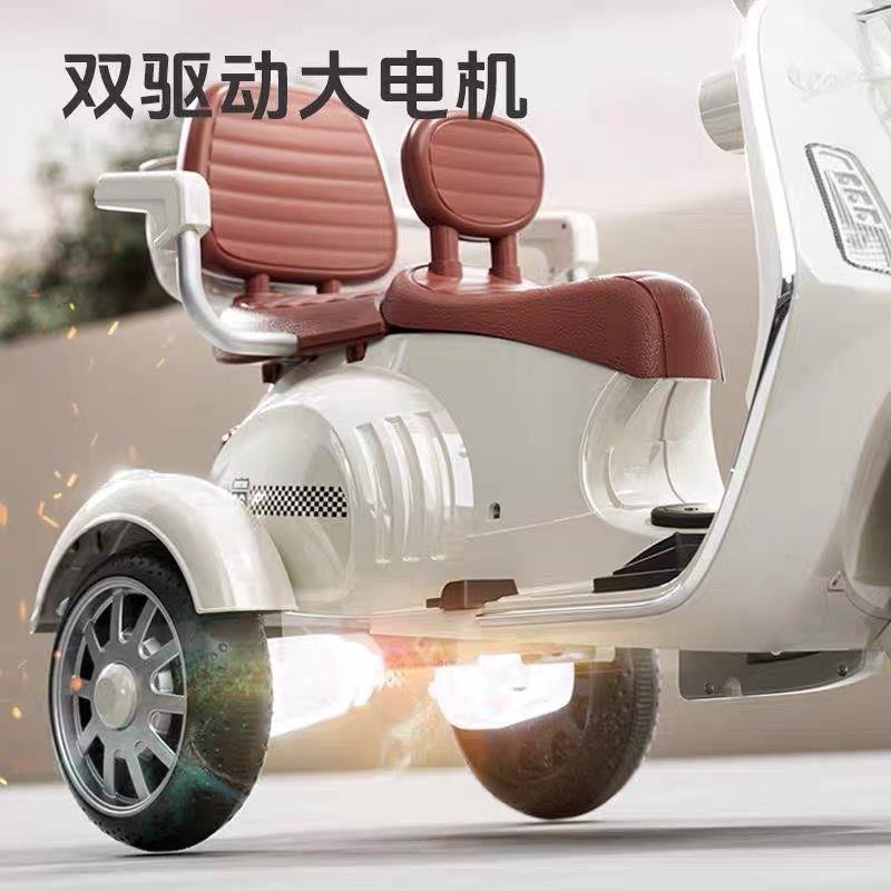 Nuevo tipo de motocicleta eléctrica para niños triciclos de control remoto para hombres y mujeres juguetes de coche de batería de doble conducción