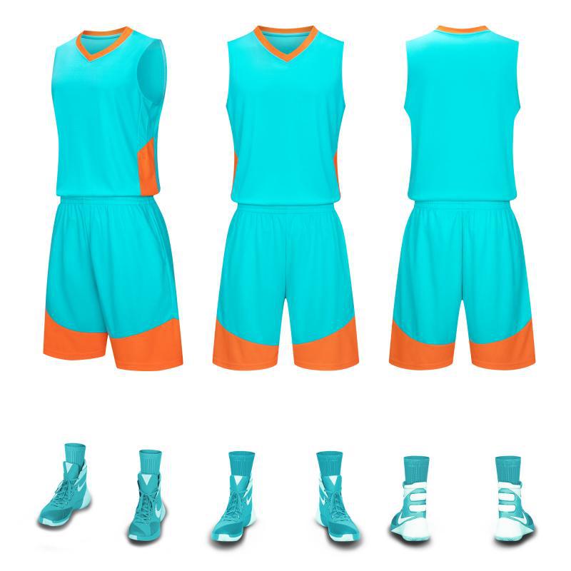 Juego de ropa de baloncesto para niños y niñas, ropa de entrenamiento juvenil, uniformes universitarios, manga ultra corta se puede imprimir A86
