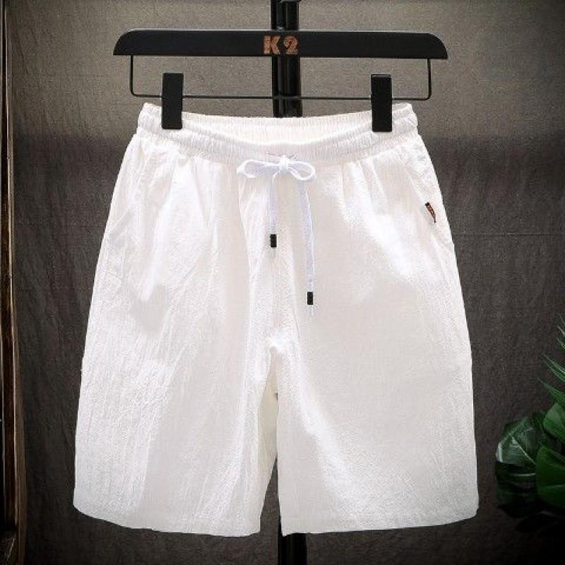 Pantalones cortos, tendencia de verano para hombres, pantalones de cinco puntos para hombres, pantalones delgados, pantalones de playa de gran tamaño sueltos y transpirables casuales