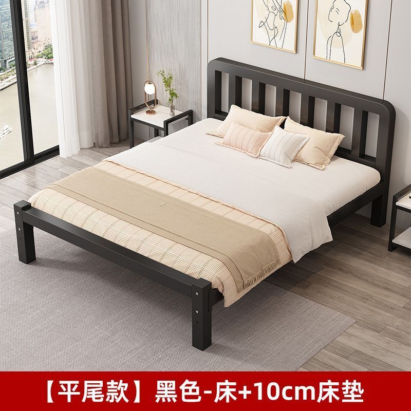 铁艺床加固加厚双人床1.8铁床单人1.0米铁架床现代简约1.5m家用|undefined