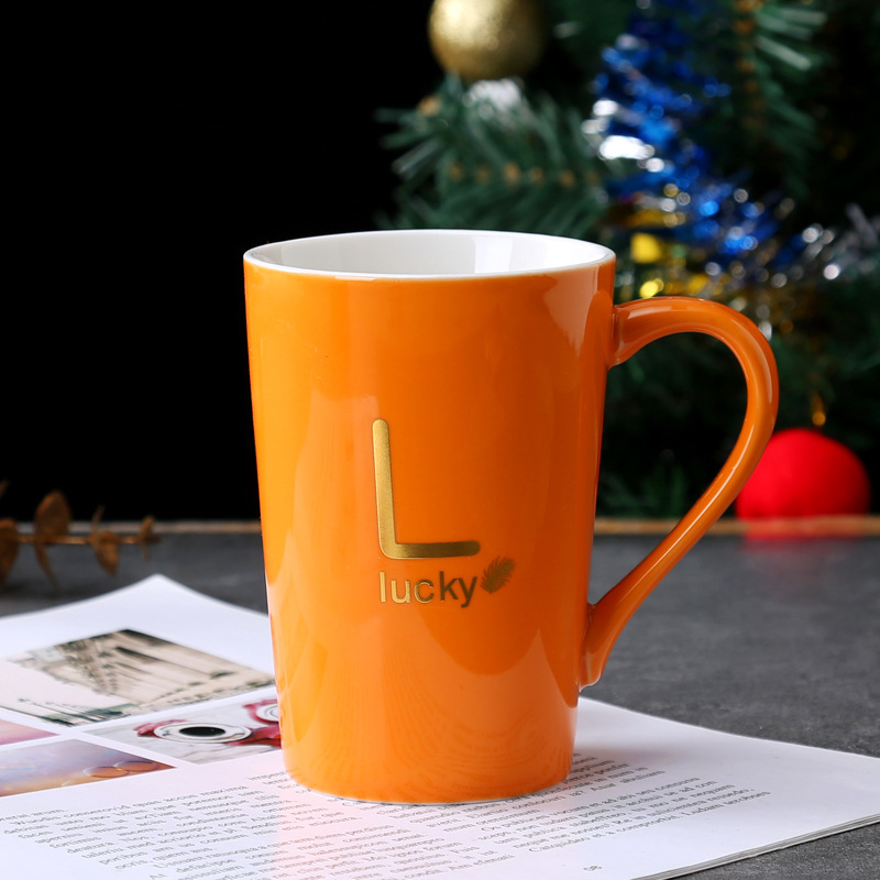 Tazas de cerámica de gran capacidad para hombres y mujeres con cubierta simple taza de café de leche de pareja de estudiantes taza de menú