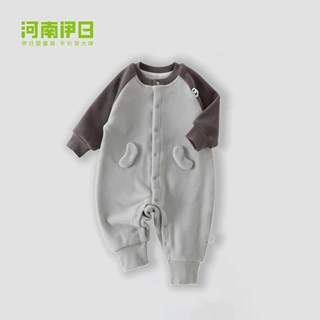 婴儿连体衣秋冬款加绒外套男女宝宝保暖爬服秋装百搭对开外出服