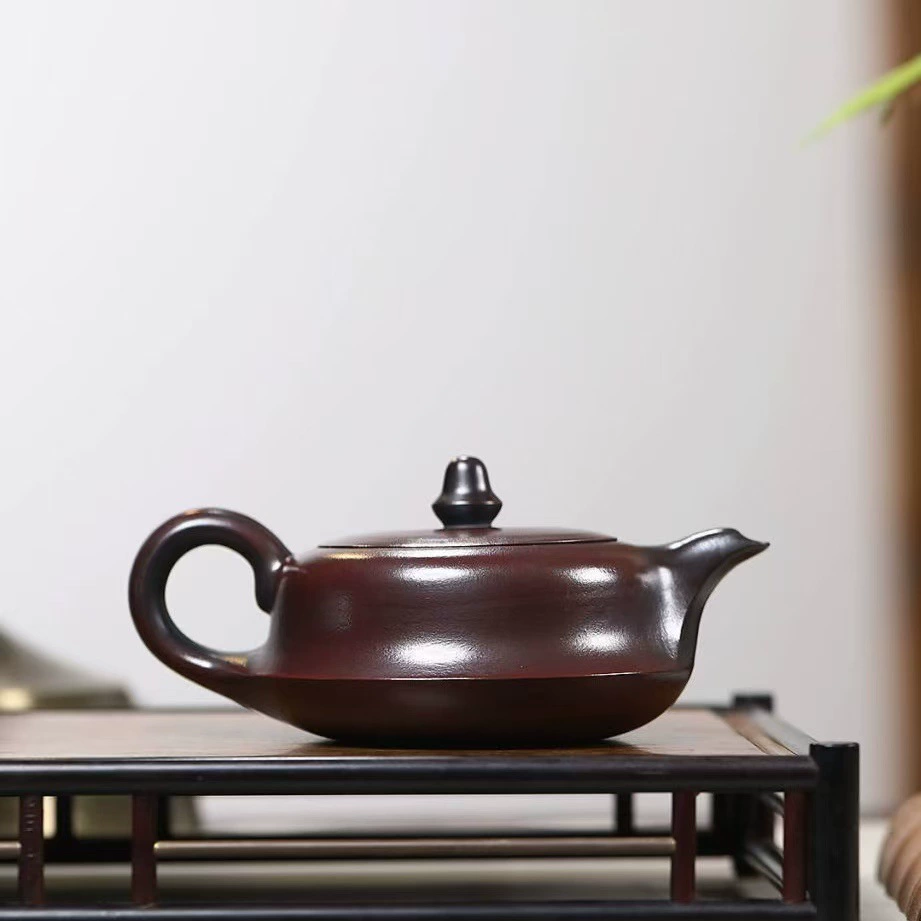 Yixing Zisha teapot (Yixing) — high-temperature stone-red zisha, 9×8×14 cm, kung fu tea pot gift