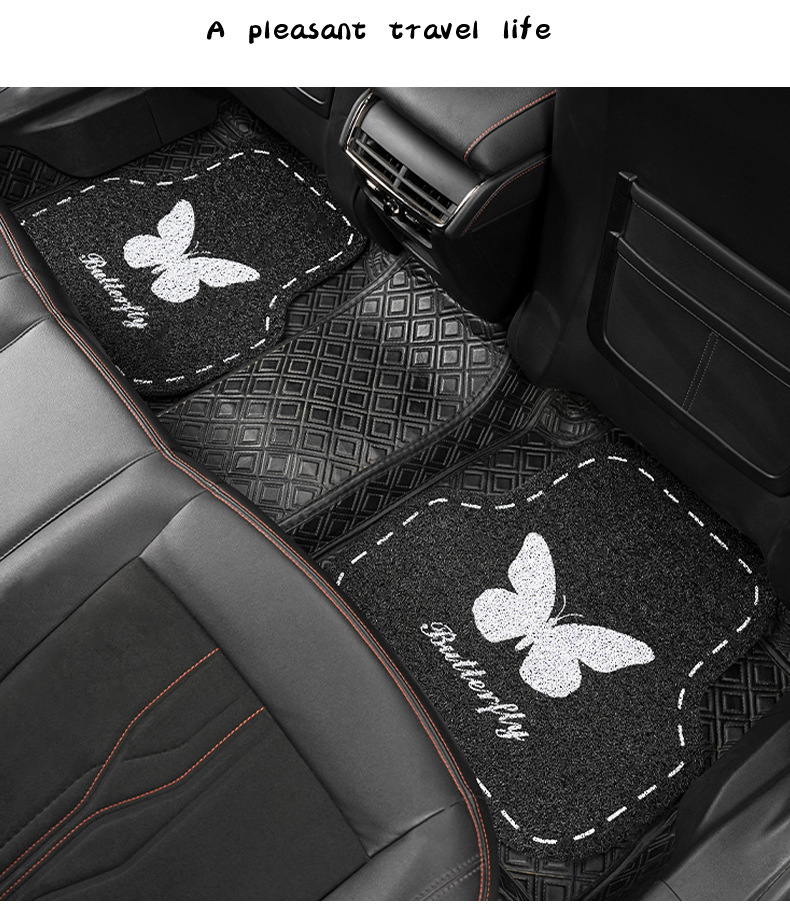 Blue Rain car floor mats, cute design for the driver's seat, suitable for girls, anti-dirty, car carpet, car mat, floor mat, loop pile