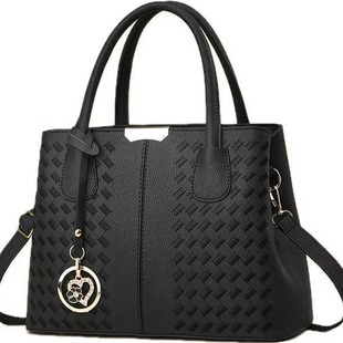 New Fashionable Casual Handbag Soft Leather Embroidery Middle-Aged Mother Bag Cross-Border Women's Bag Wear-Resistant, High Quality, Simple and Lightweight