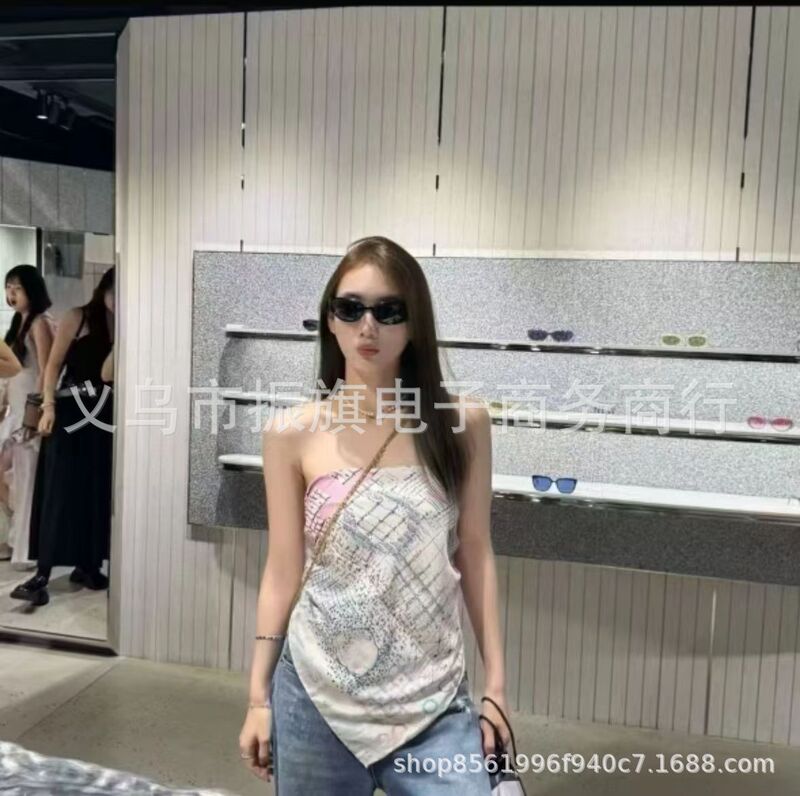 French Classic 90cm Square Scarf Twill Silk Hand-Rolled Edge Printed Headscarf Tube Top Shawl Female Celebrity Style Silk Scarf