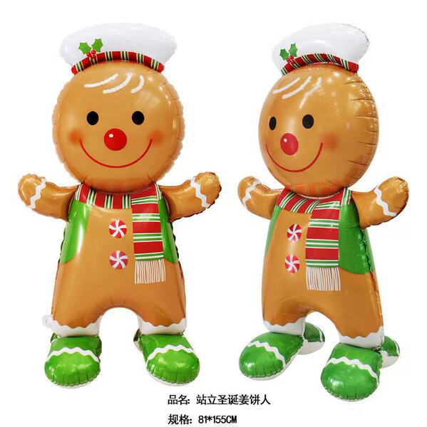 Large standing base Christmas balloon gingerbread man snowman shaped…