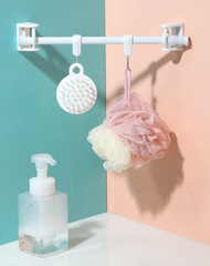 可轉向圓環三角圈伸縮杆掛鈎撐杆固定支架免打孔浴簾杆托貼掛杆環