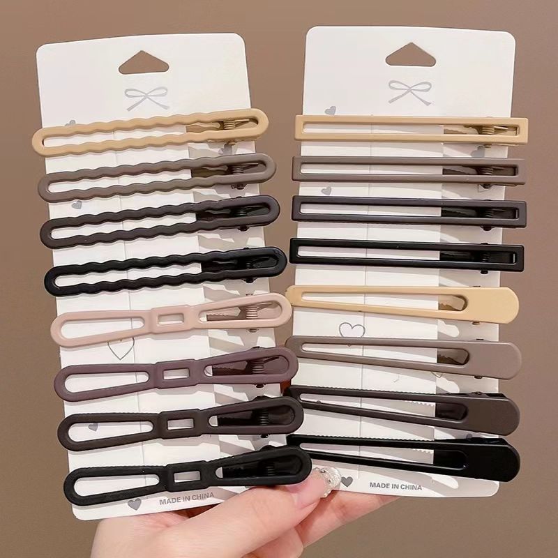 Seamless Duckbill Clip Large brown Style Side Hairpin Bangs Clip Front Buckbill Clip Fashionable Simple Hair Accessories Back