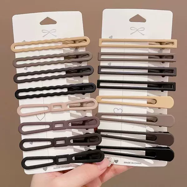 Seamless Duckbill Clip Large brown Style Side Hairpin Bangs Clip Front Buckbill Clip Fashionable Simple Hair Accessories Back