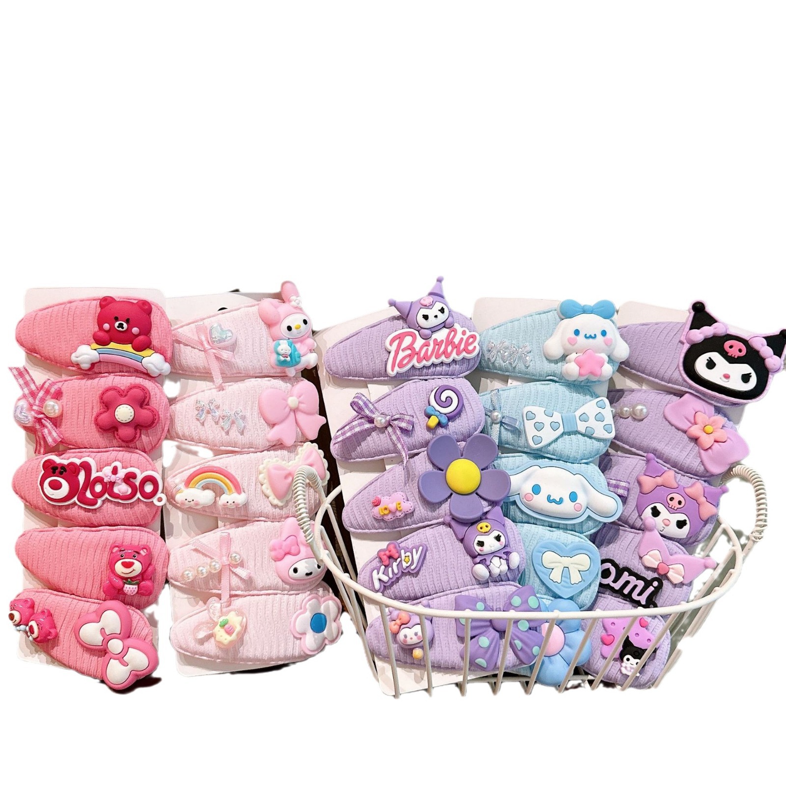 Sanliou brocas de cabello rotas niñas dibujos animados en forma de gota de tela adornos para el cabello de niñas en la frente Kolomi no daña brocas de cabello