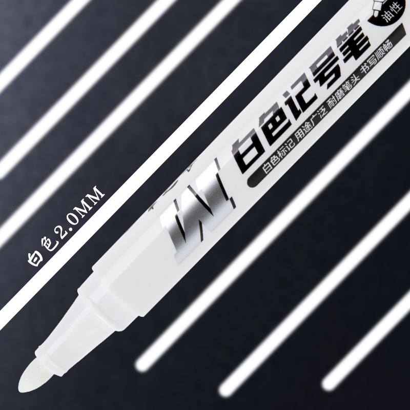 Blanco rotulador no se desvanece impermeable grasa cabeza grande pluma neumático marca arte pintura de secado rápido pluma de pintura grande