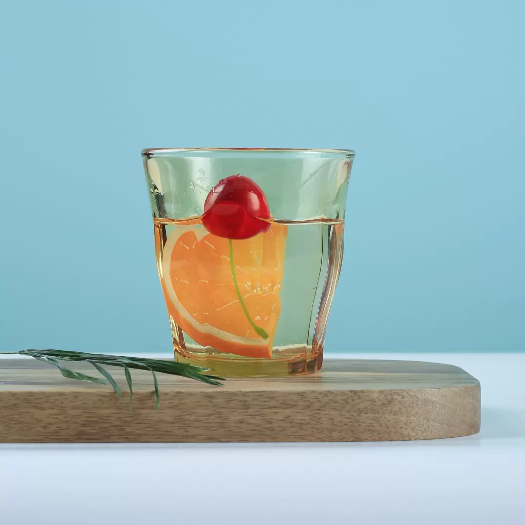 琥珀色高硼硅玻璃餐具九棱杯威士忌酒杯家用喝水杯子简约食品级