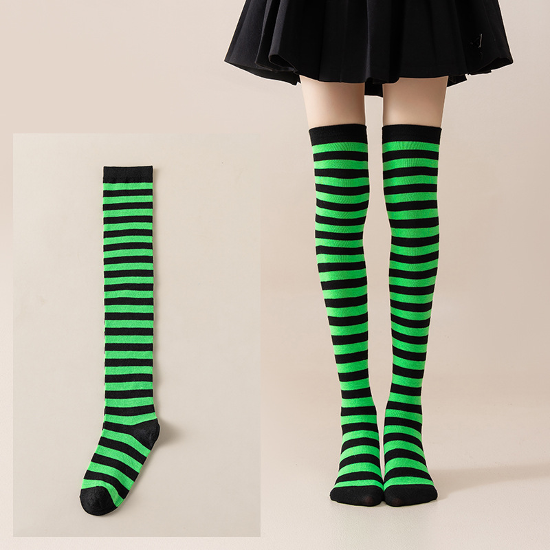 Calcetines Largos Bucaneras a Rayas para Mujer de Poliéster y Spandex, Absorción del Sudor, para Cosplay image 57