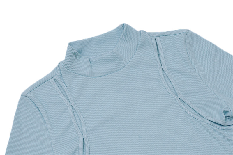 Title 8, Top estivo donna con collo alto, maniche lunghe...