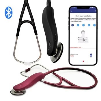Fuente del fabricante Nuevo tipo de teléfono móvil con conexión Bluetooth Estetoscopio digital Estetoscopio inteligente multifunción