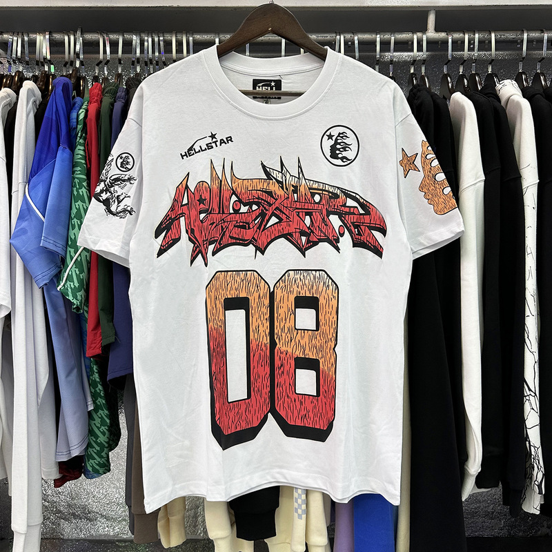 クロスボーダー新しい夏アメリカンレトロ半袖クリエイティブレタープリントルーズトレンディブランド半袖Tシャツトップス男性と女性用|undefined