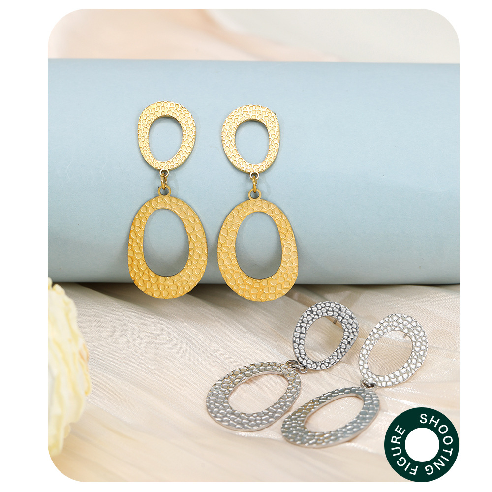 Fashion Geometric Stainless Steel Plating Drop Earrings 1 Pair