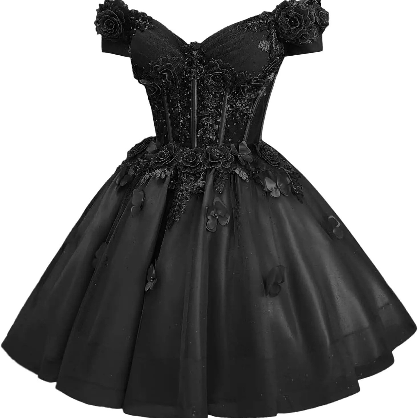 Evening Dress 2026 Black Solo Tutu Skirt Performance Costume Long Student Performance Exam Vocal Elegant Dress