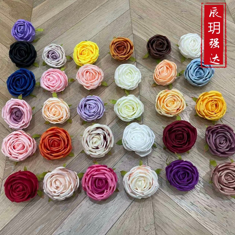 婚礼花墙造景花头家居装饰布置假花花朵手工胸花仿真皇妃玫瑰花头