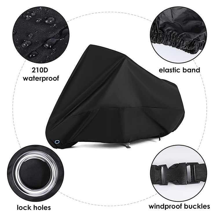 Motorcycle Cover for Foreign Trade and Cross-Border Sales, 210D Oxford Cloth, Rainproof, Sunproof, Silver-Coated, Full Vehicle Electric Bike Cover, Has Sold over 100,000 Units