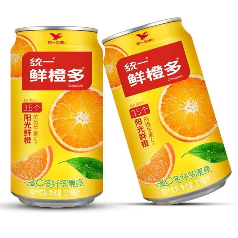 Unilever Fresh Orange 310ml*24 cans, a whole box of orange juice beverage, vitamin C, fruity drink, suitable for gatherings, New Year gifts 4