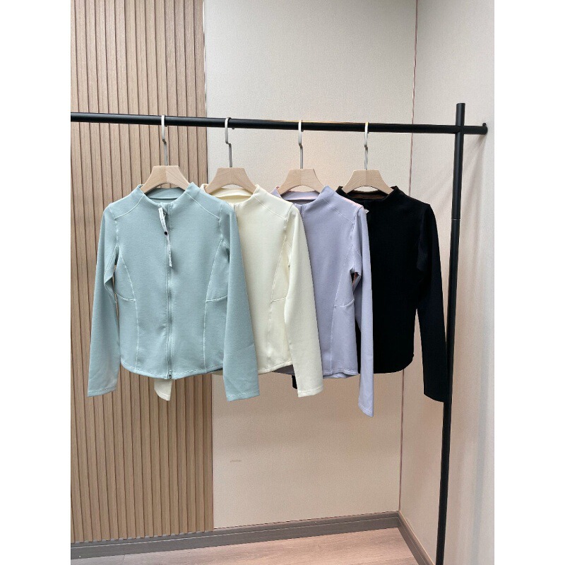 Zip-Up Jacket for Women, Spring and Autumn, Stretchy, Slim-Fit, Slimming, Running, Fitness, Stand-Up Collar, Yoga Cardigan Top Zip-Up Jacket for Women, Spring and Autumn, Stretchy, Slim-Fit, Slimming, Running, Fitness, Stand-Up Collar, Yoga Cardigan Top