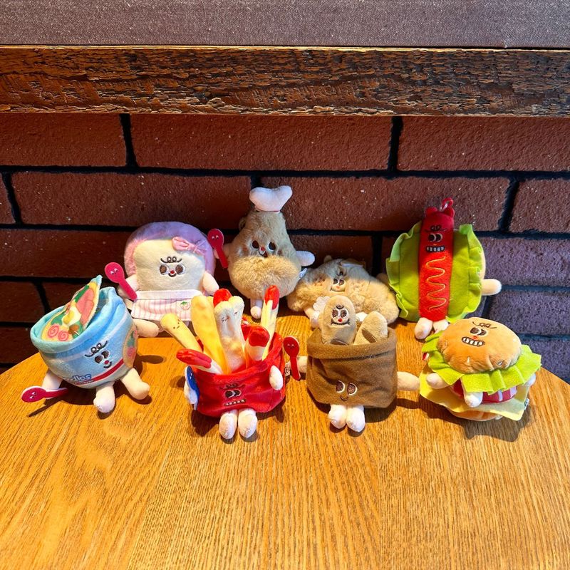 かわいいハンバーガー、フライドポテト、ホットドッグ、ハンバーガーサンドイッチ、チキンレッグぬいぐるみペンダント、アーケードゲームセンターのクレーンゲームギフト|undefined