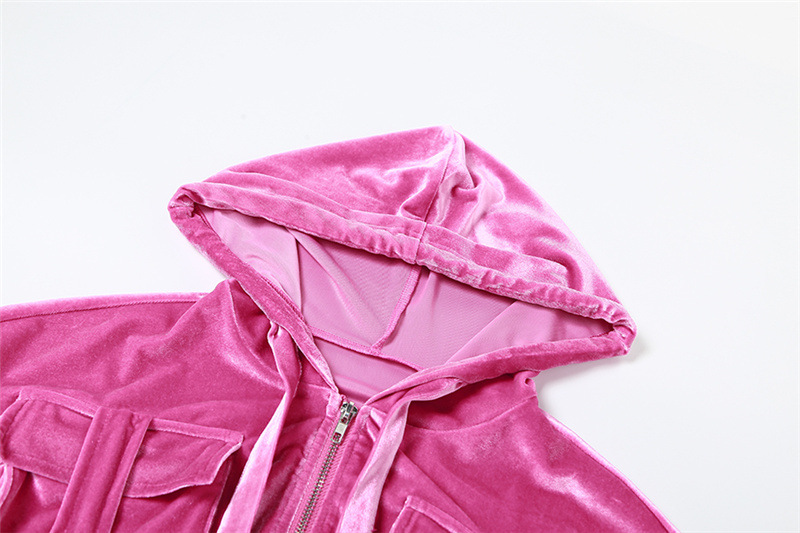 Fall Women Clothing Personalized Hooded Pocket Cardigan Short High Waist Casual Skirt Set 9 Fall Women Clothing Personalized Hooded Pocket Cardigan Short High Waist Casual Skirt Set