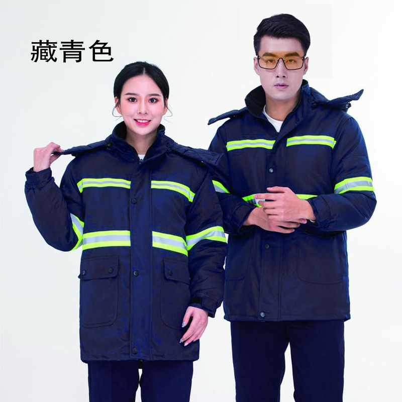Sanidad ambiental tira reflectante invierno ropa de algodón limpiador chaqueta de algodón de limpieza ropa de algodón de protección laboral chaqueta de trabajo mantenimiento de carretera