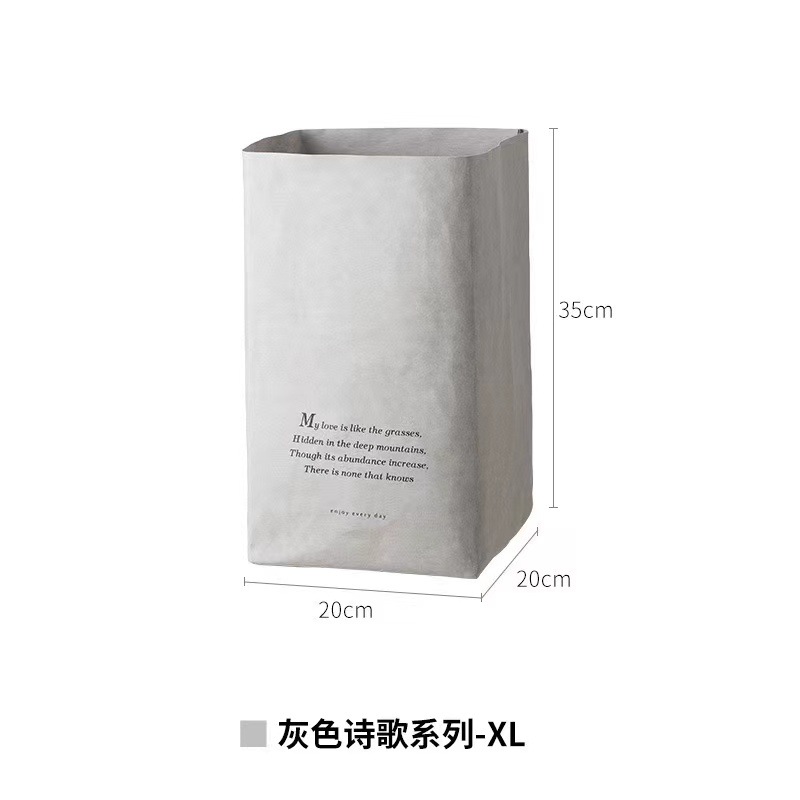 Abu-abu XL: 20x20x35cm; Kertas Kraft dicuci tebal impor Jerman