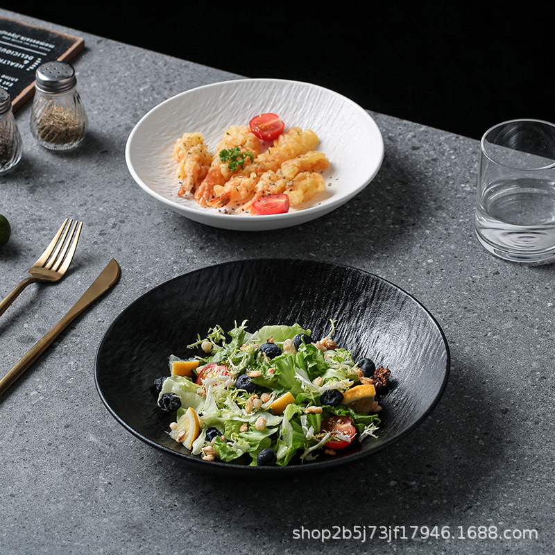 Black ceramic high quality dinner plate for home use