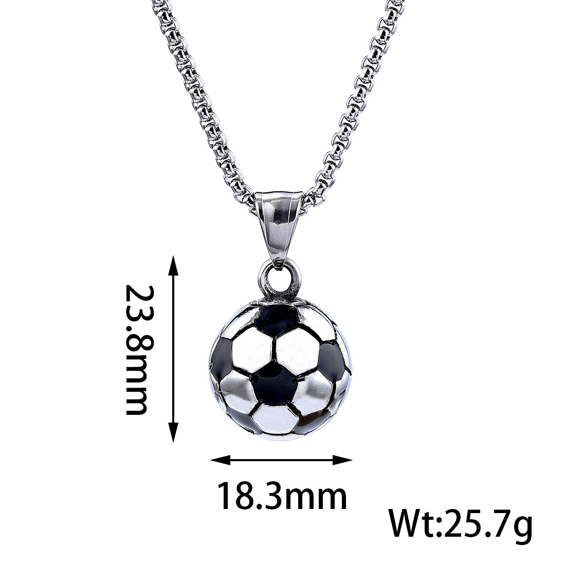 12g Weight 201 Stainless Steel Chain Material 1 Piece Quantity Retro Streetwear Football 304 Stainless Steel Polishing Men'S