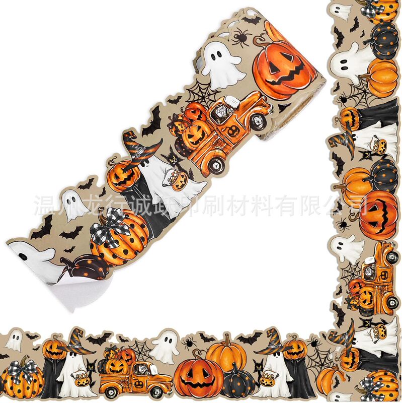 Cross-Border Bulletin Board Border Cardboard Colorful Thickeneded Long-Lasting Halloween Decoration Classroom Bulletin Board Self-Adhesive Stickers Cross-Border Bulletin Board Border Cardboard Colorful Thickeneded Long-Lasting Halloween Decoration Classroom Bulletin Board Self-Adhesive Stickers